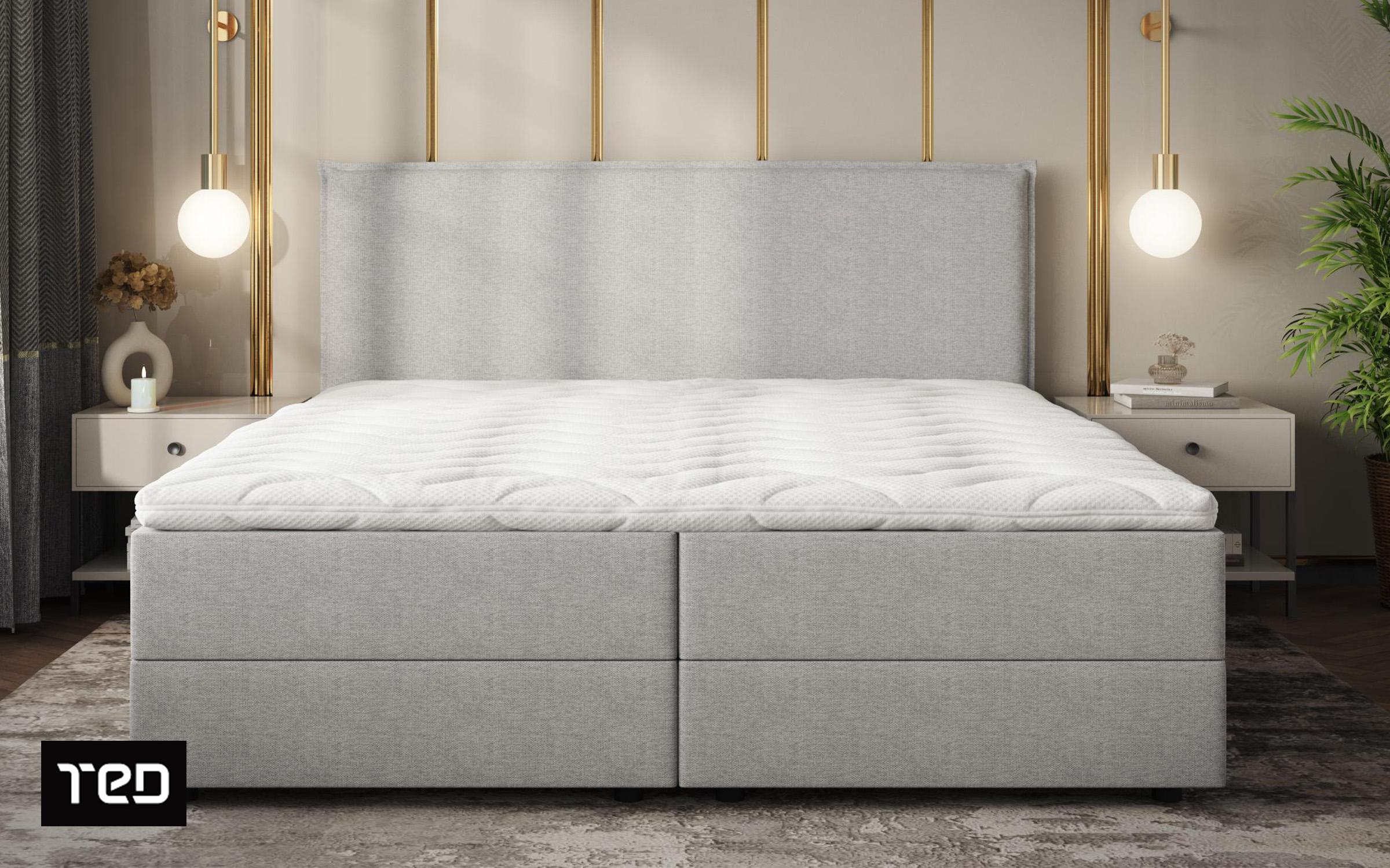 Κρεβάτι Box spring 180/200 Modera, ανοιχτό γκρι  2